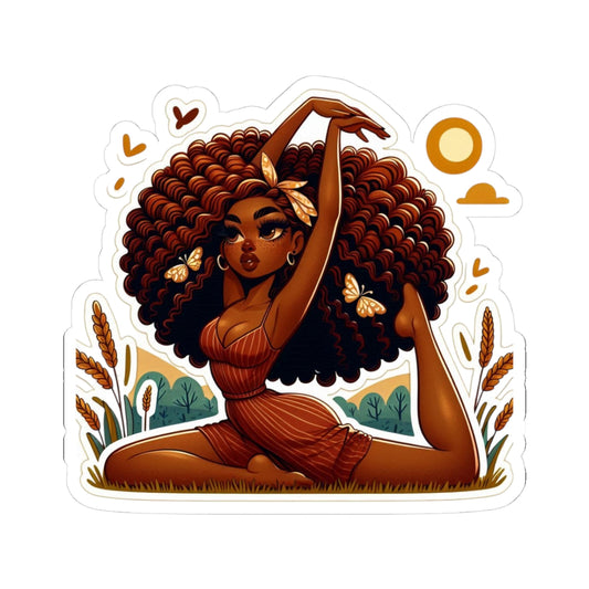 Yoga Girl Kiss-Cut Sticker