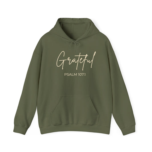 Grateful Hoodie – Military Green & Dark Chocolate