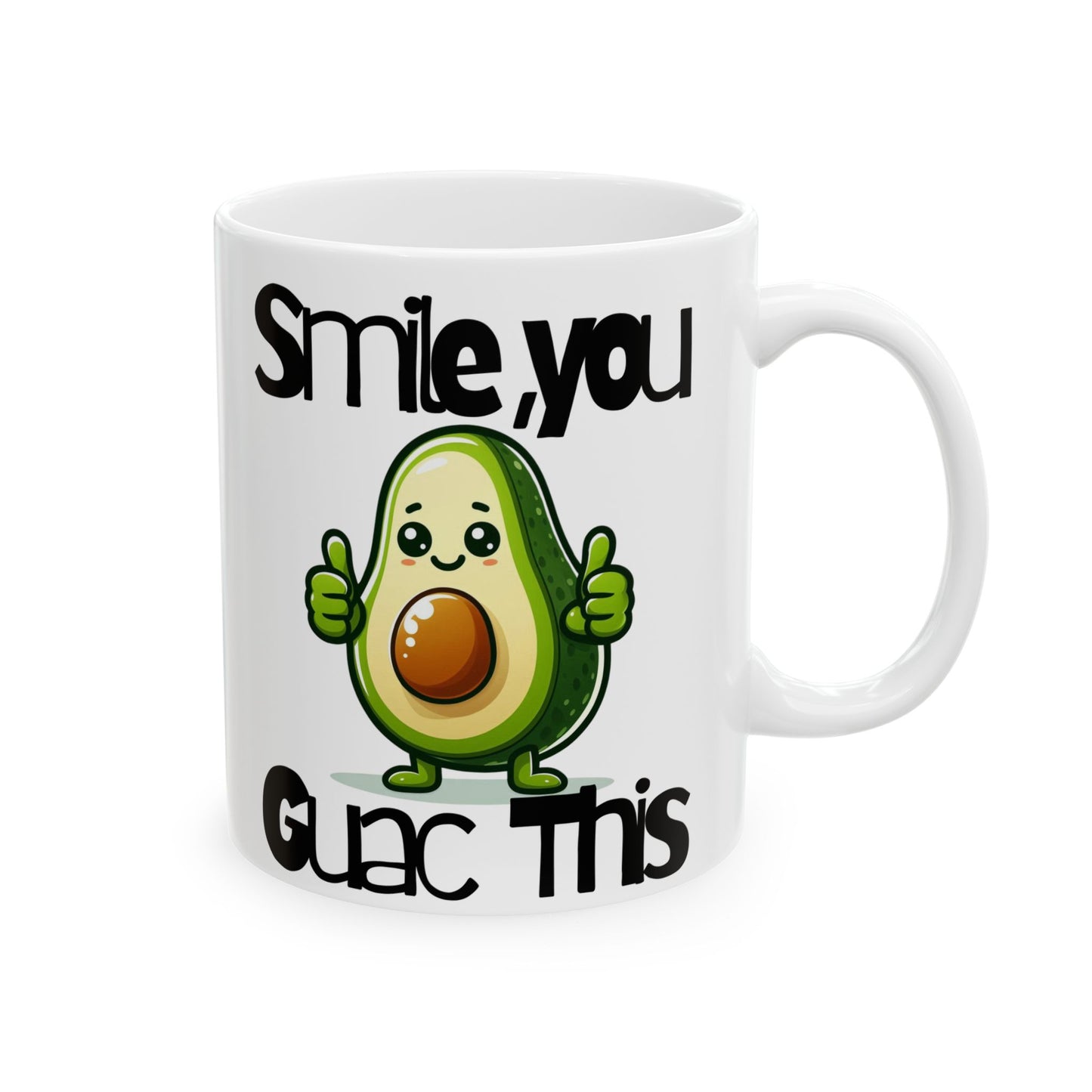 Smile & Guac Ceramic Mug, (11oz, 15oz)