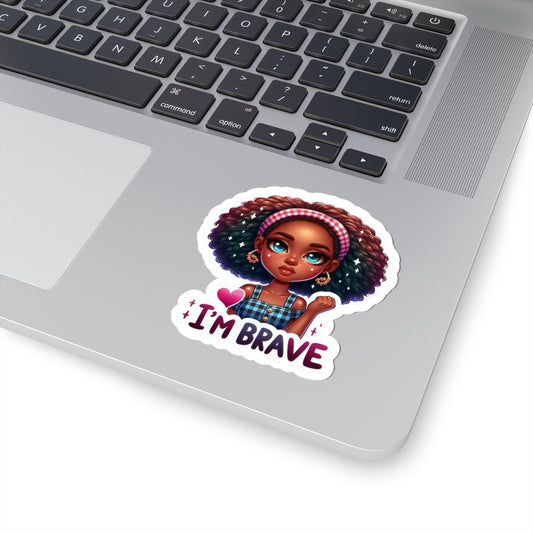 Brave Girl Kiss-Cut Sticker — Cute Empowerment Vinyl Decal