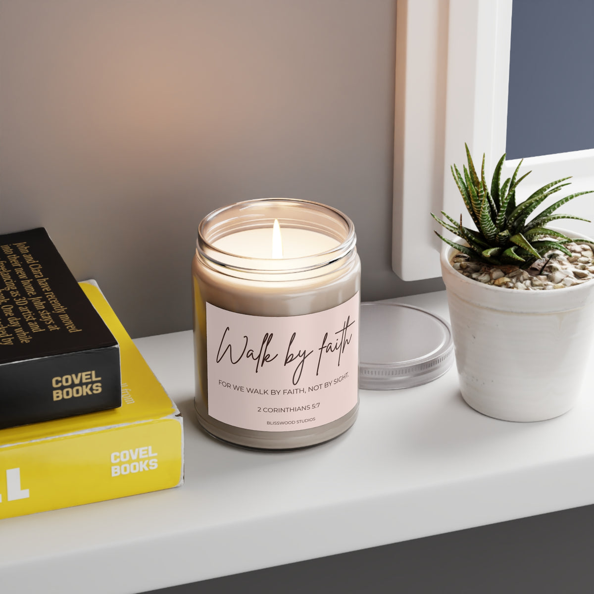 Walk by Faith Scented Soy Candle | 2 Corinthians 5:7 Scripture Candle (9oz)