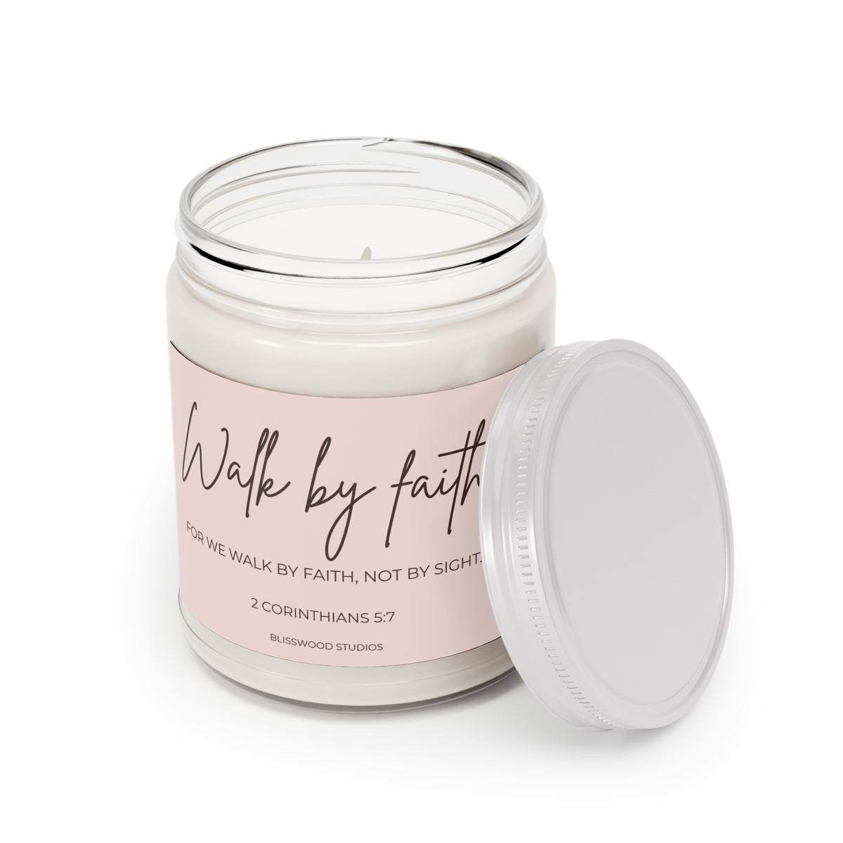 Walk by Faith Scented Soy Candle | 2 Corinthians 5:7 Scripture Candle (9oz)