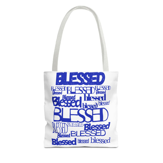 Blessed in Every Font Book Tote — Blue