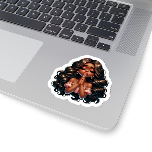 Praying Girl Kiss-Cut Sticker — Faith & Devotion Decal