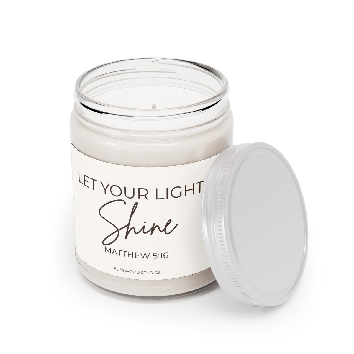 Let Your Light Shine Soy Candle – Matthew 5:16, 9oz Scented Jar