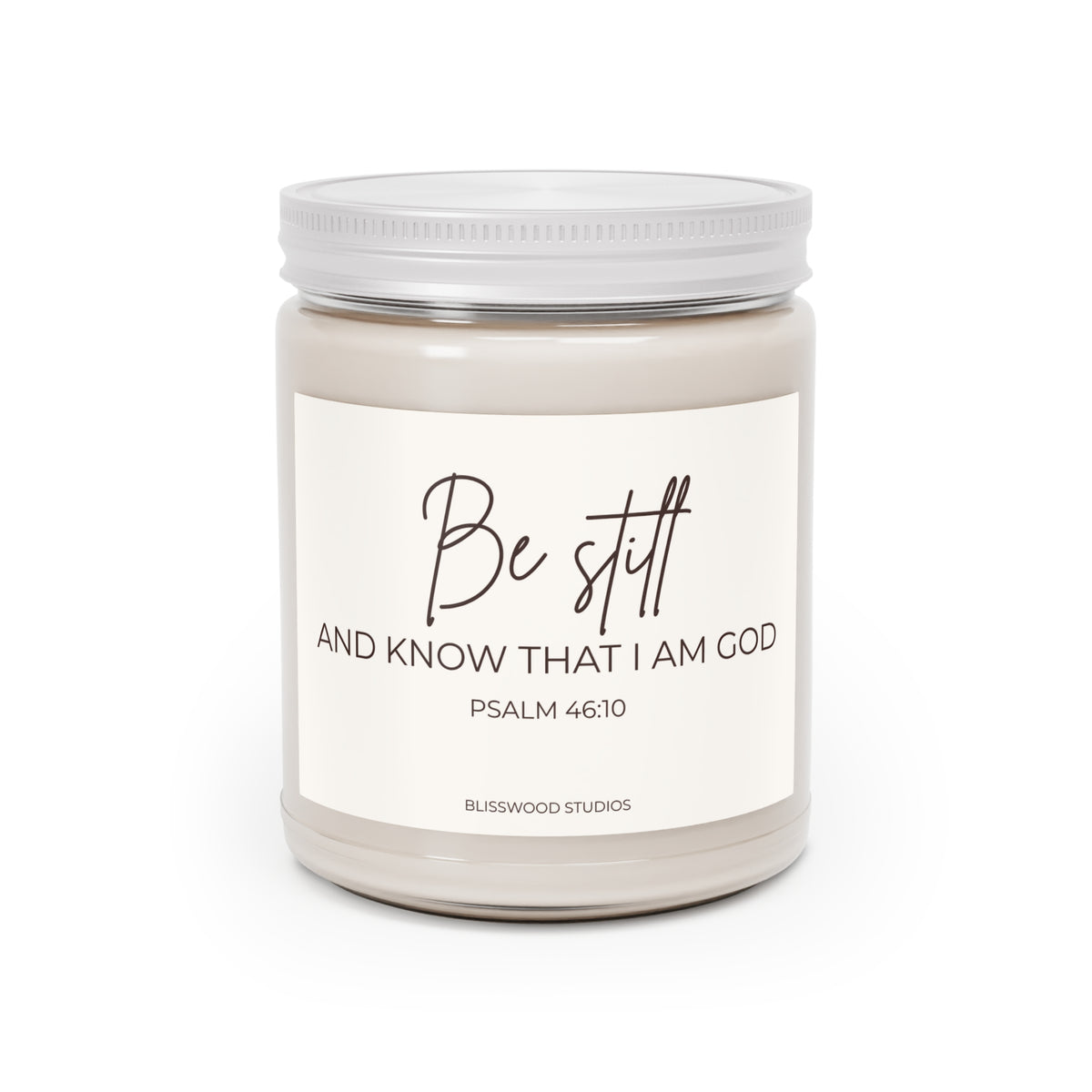 Be Still Soy Candle – Psalm 46:10, 9oz Scented Jar