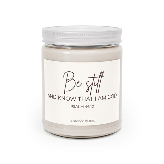 Be Still Soy Candle – Psalm 46:10, 9oz Scented Jar