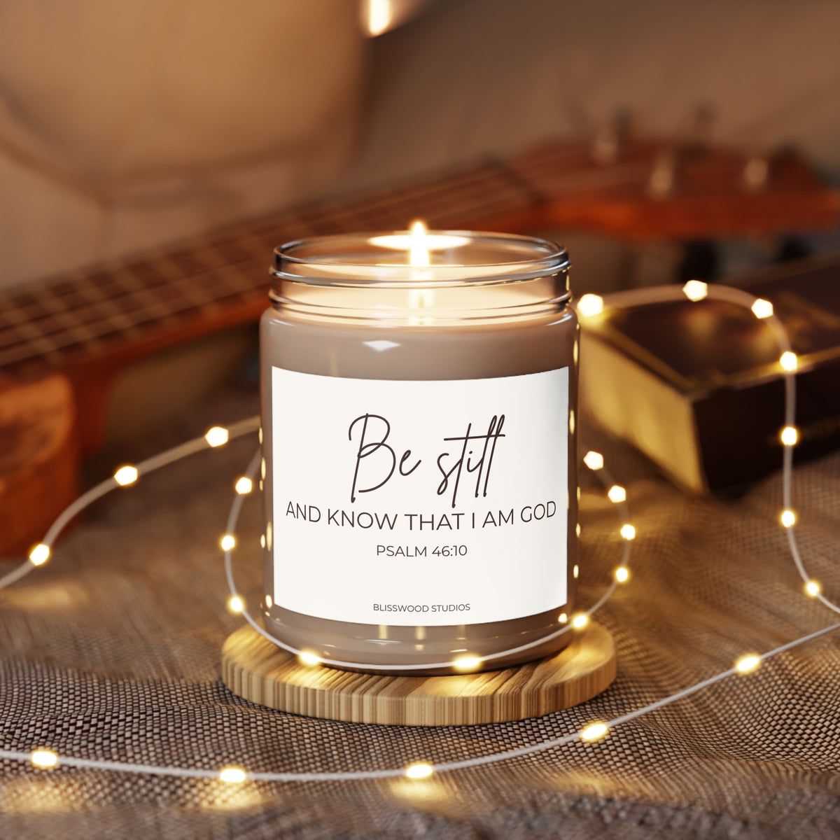 Be Still Soy Candle – Psalm 46:10, 9oz Scented Jar