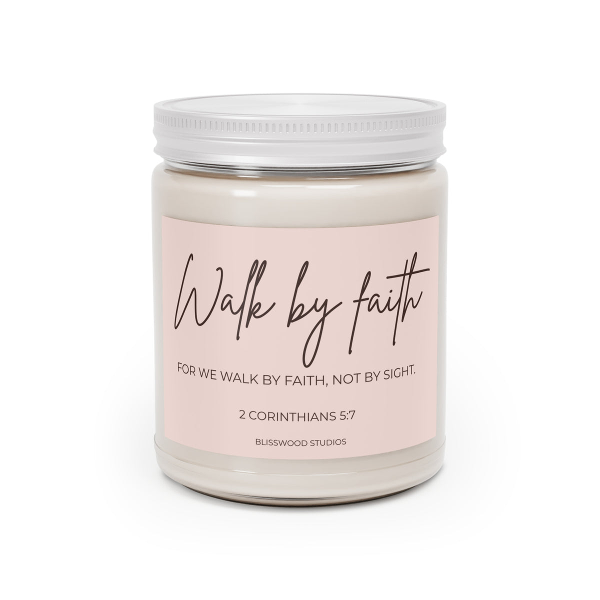 Walk by Faith Scented Soy Candle | 2 Corinthians 5:7 Scripture Candle (9oz)