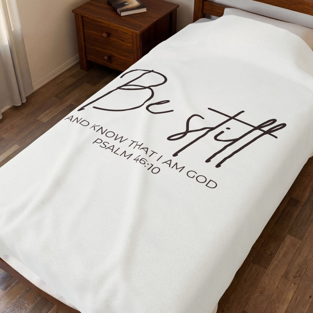 Be Still Velveteen Plush Blanket – Psalm 46:10