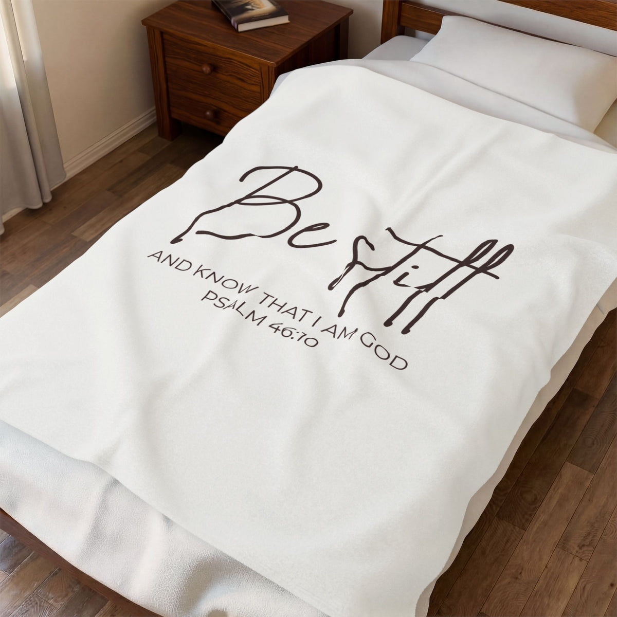 Be Still Velveteen Plush Blanket – Psalm 46:10