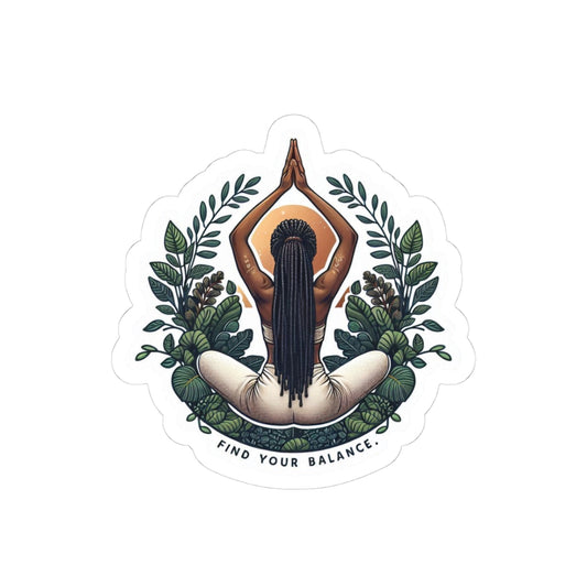 Find Your Balance Yoga Kiss-Cut Sticker