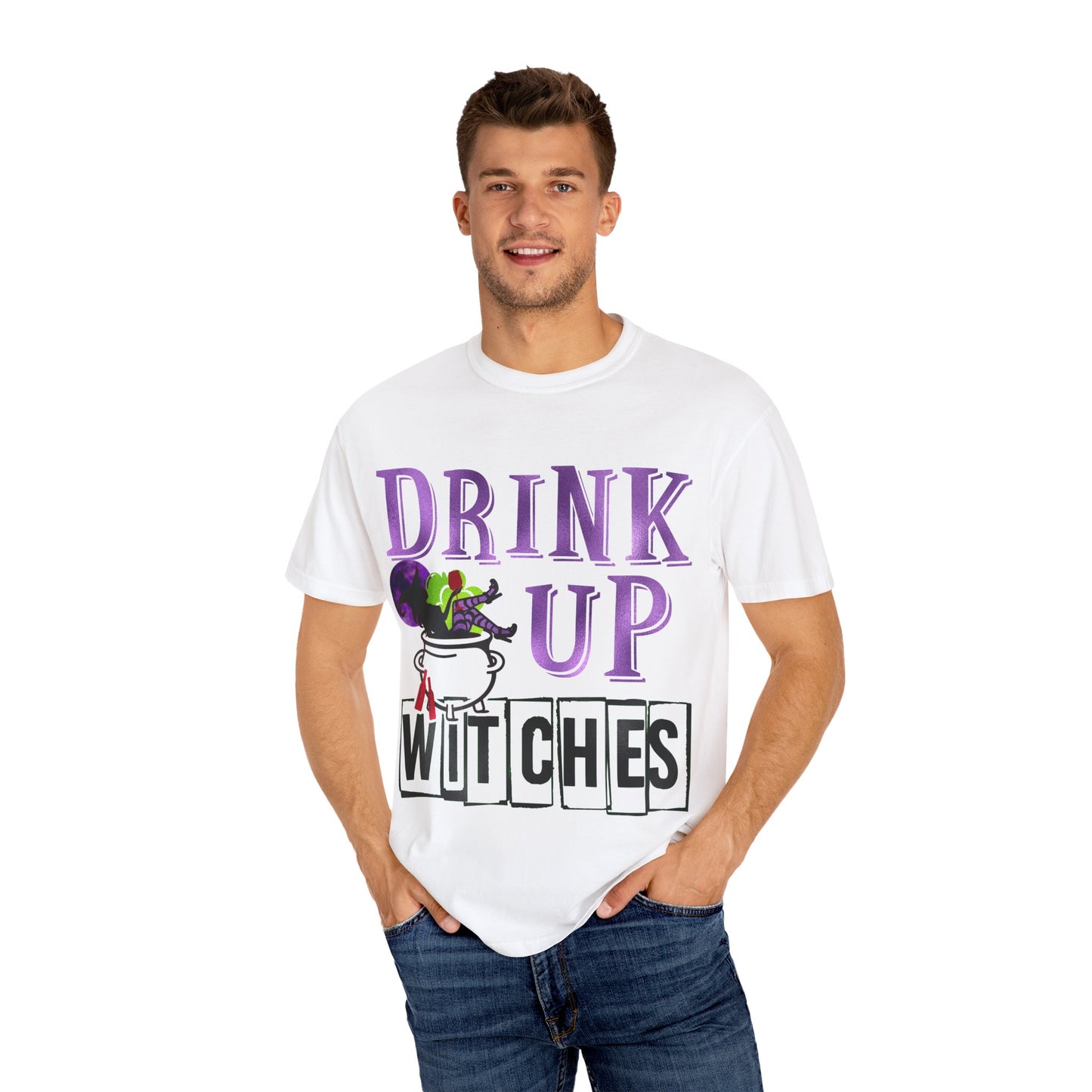 Drink Up Halloween Unisex Garment-Dyed T-shirt