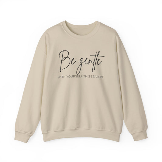 Be Gentle Crewneck Sweatshirt – Light Pink & Sand