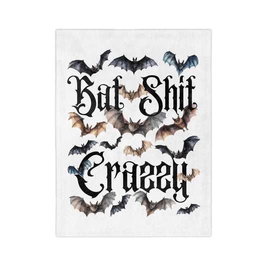 Bat Shit Crazy Halloween Velveteen Microfiber Blanket