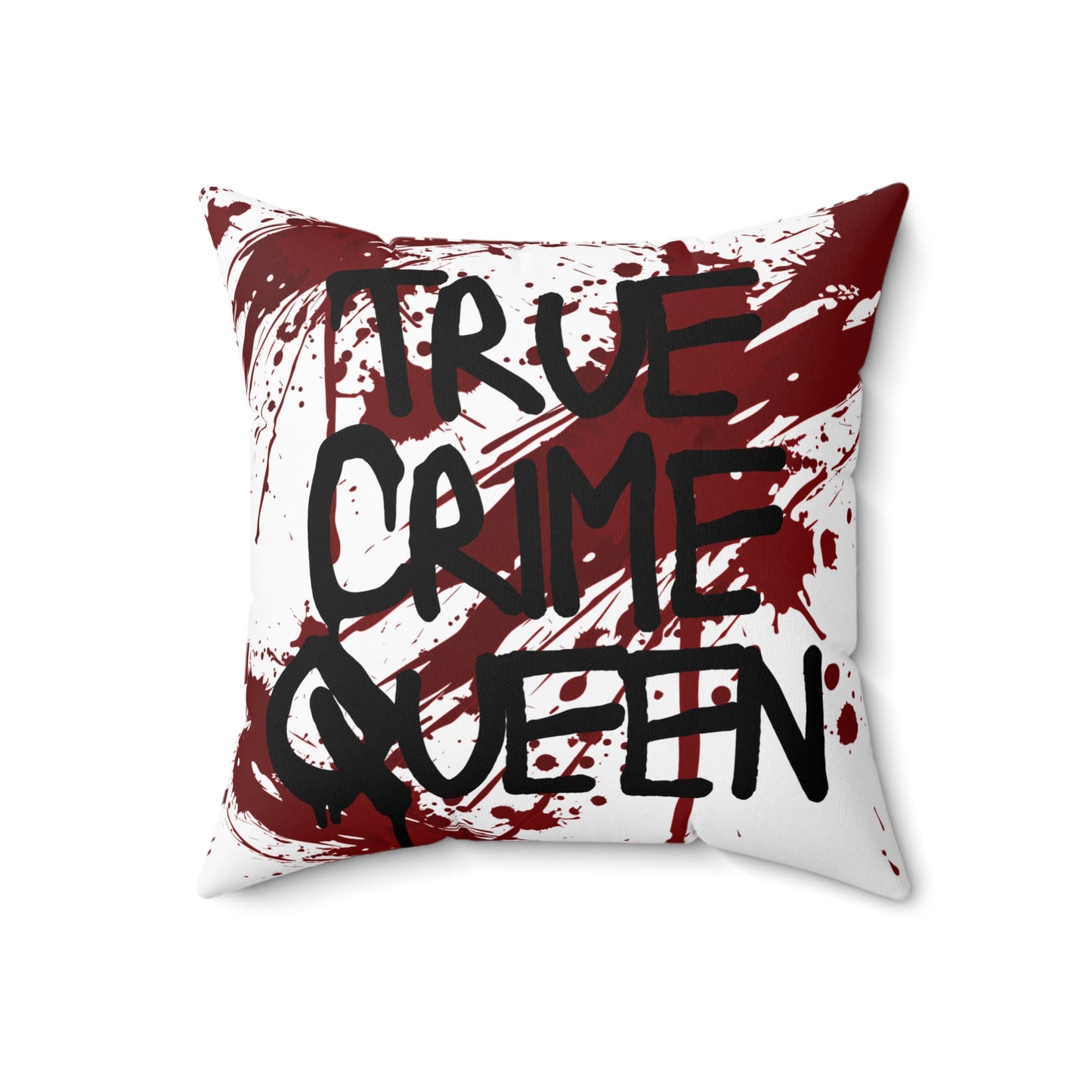 True Crime Queen Decorative Pillow, Throw Pillow for True Crime Fans, Gothic Home Decor, Unique Gift Idea, Cozy Room Accent
