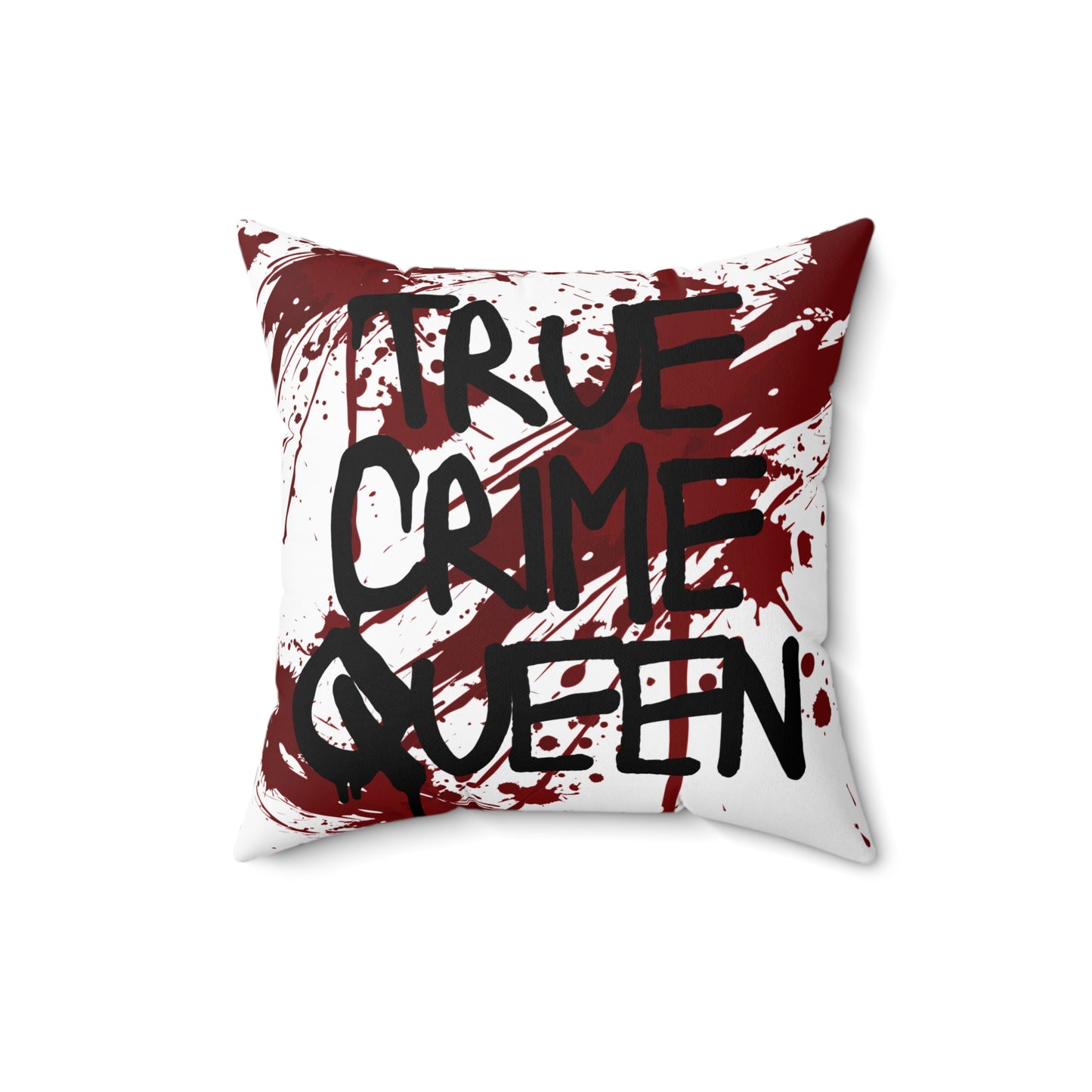 True Crime Queen Decorative Pillow, Throw Pillow for True Crime Fans, Gothic Home Decor, Unique Gift Idea, Cozy Room Accent