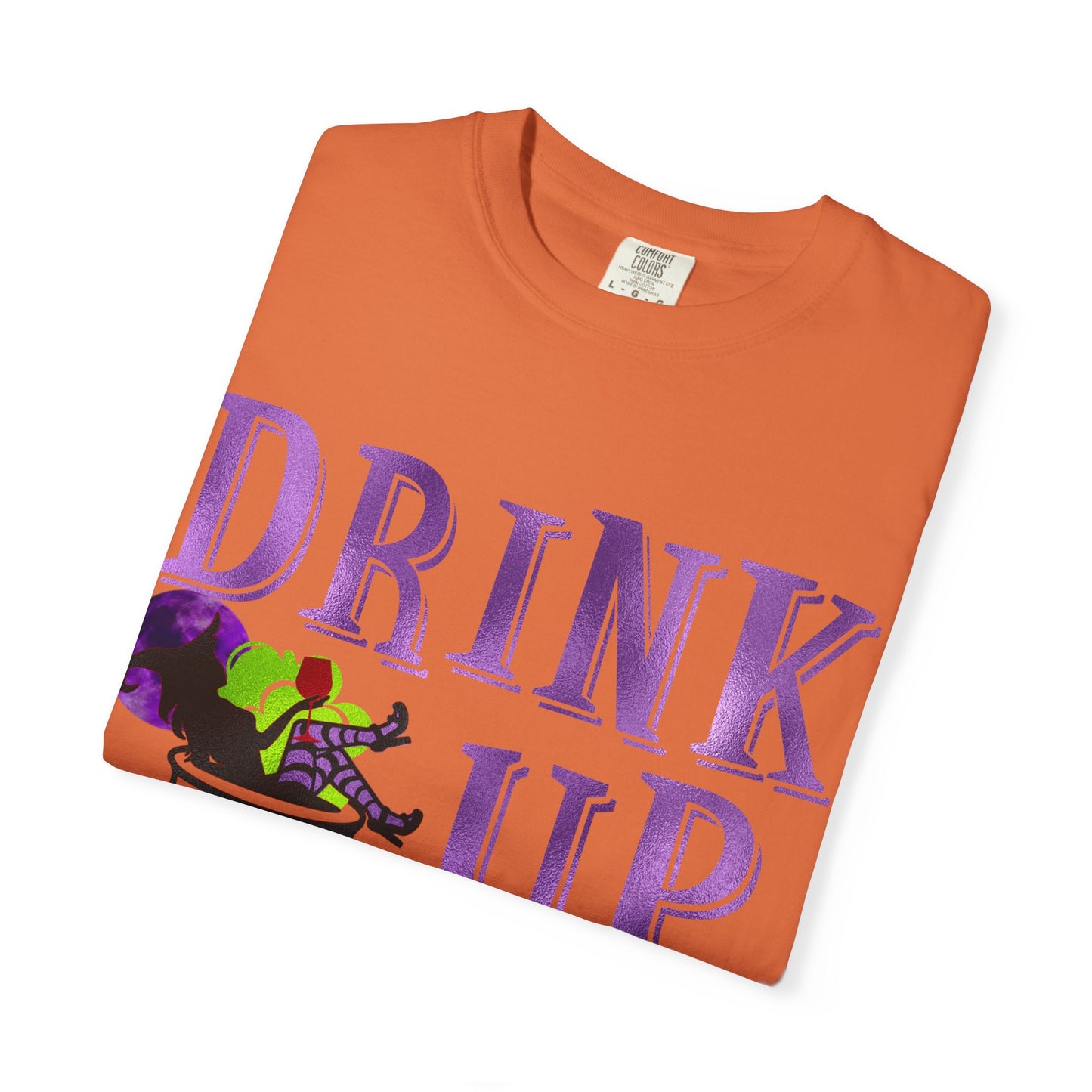 Drink Up Halloween Unisex Garment-Dyed T-shirt