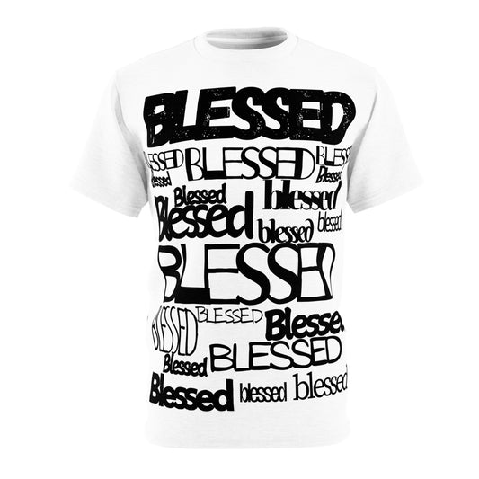 Blessed in Every Font Graphic Tee (AOP)