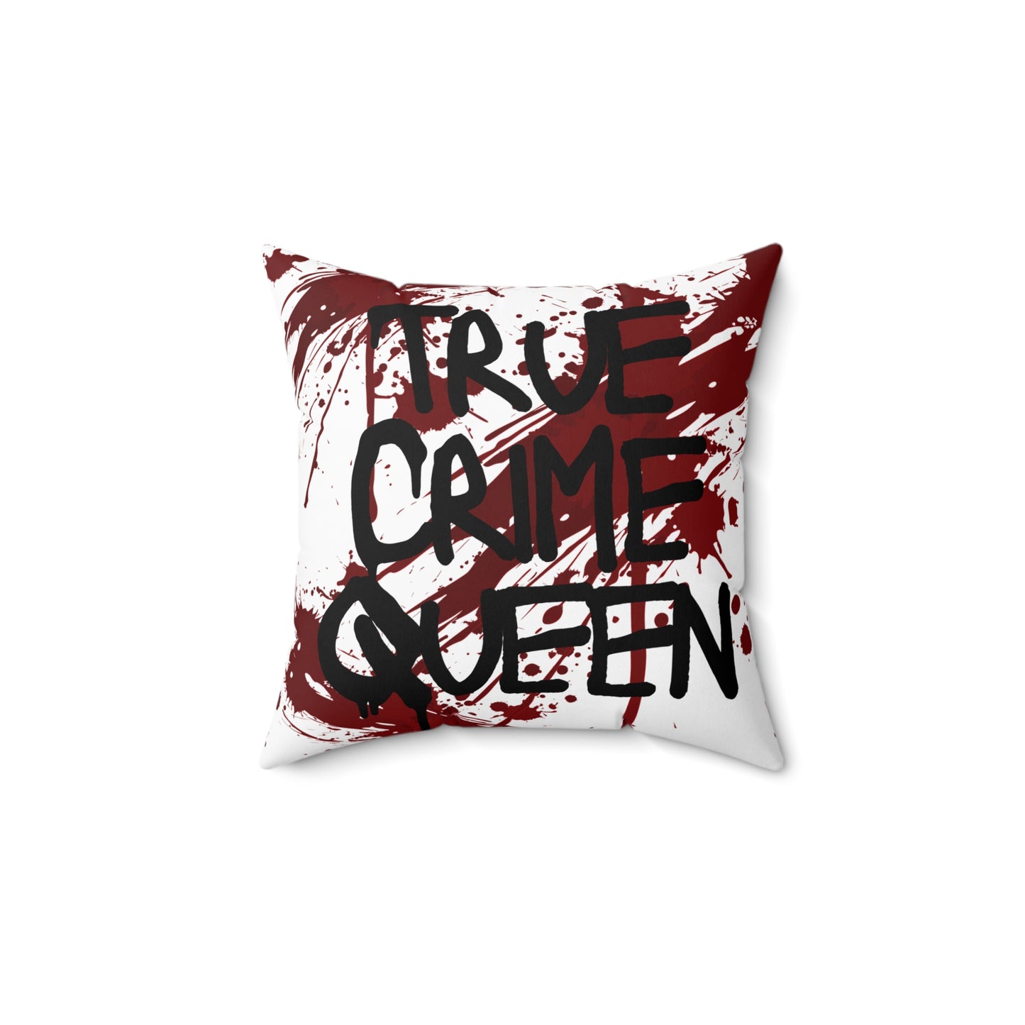 True Crime Queen Decorative Pillow, Throw Pillow for True Crime Fans, Gothic Home Decor, Unique Gift Idea, Cozy Room Accent