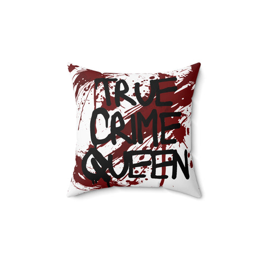 True Crime Queen Decorative Pillow, Throw Pillow for True Crime Fans, Gothic Home Decor, Unique Gift Idea, Cozy Room Accent