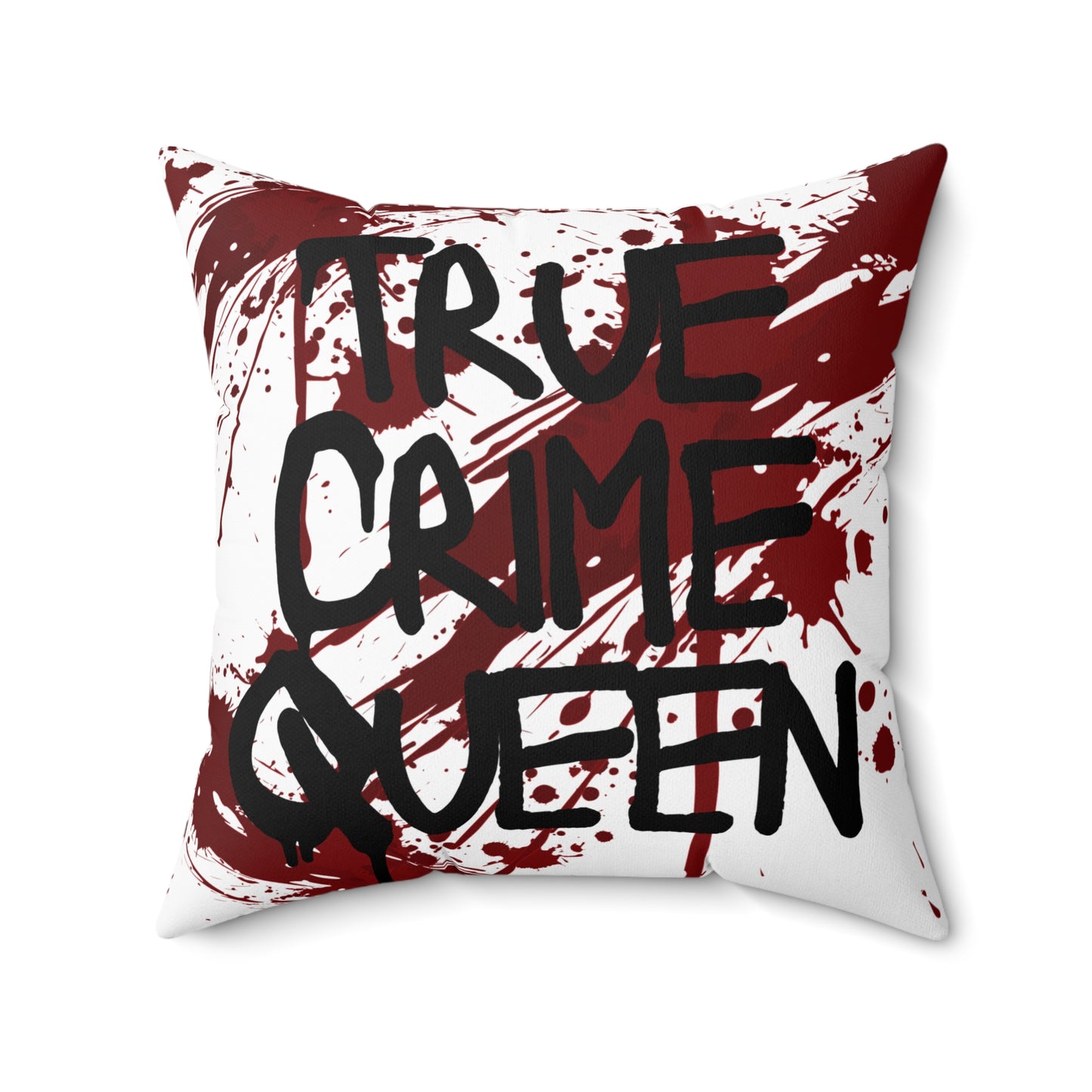 True Crime Queen Decorative Pillow, Throw Pillow for True Crime Fans, Gothic Home Decor, Unique Gift Idea, Cozy Room Accent