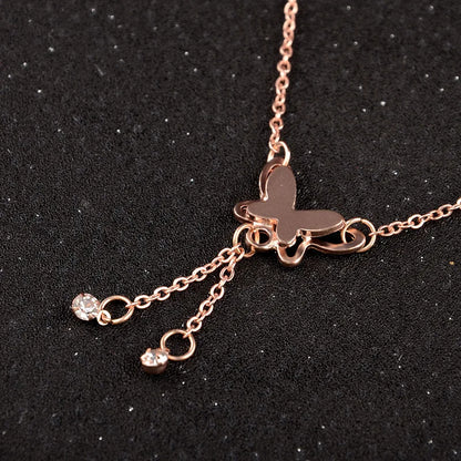 Trendy Butterfly Pendant Anklet - Elegant Summer Beach Leg Chain