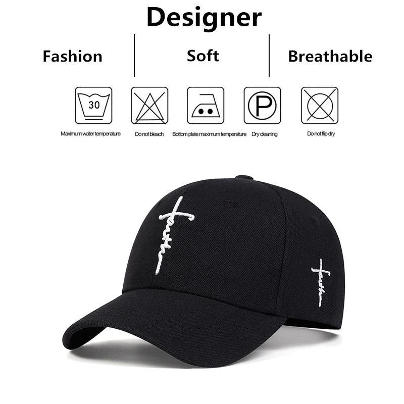 Faith Embroidery Baseball Cap - Unisex Adjustable Sun Hat