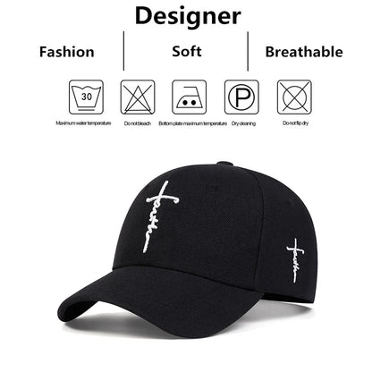Faith Embroidery Baseball Cap - Unisex Adjustable Sun Hat