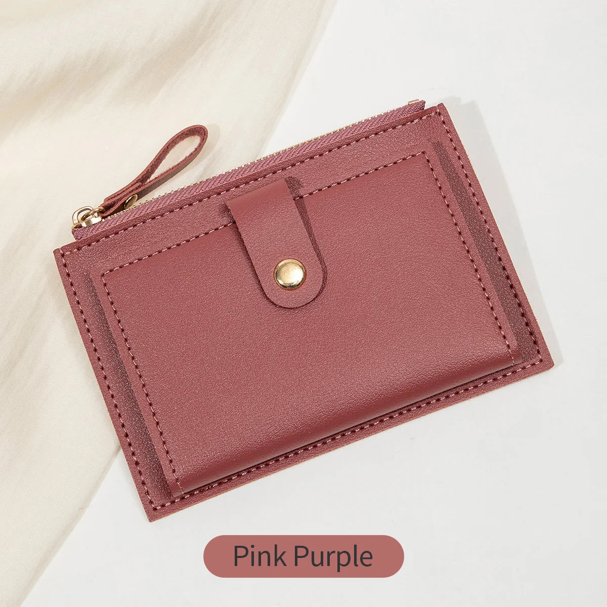 Sleek Minimalist Women's Wallet - Ultra Thin PU Leather Card Holder