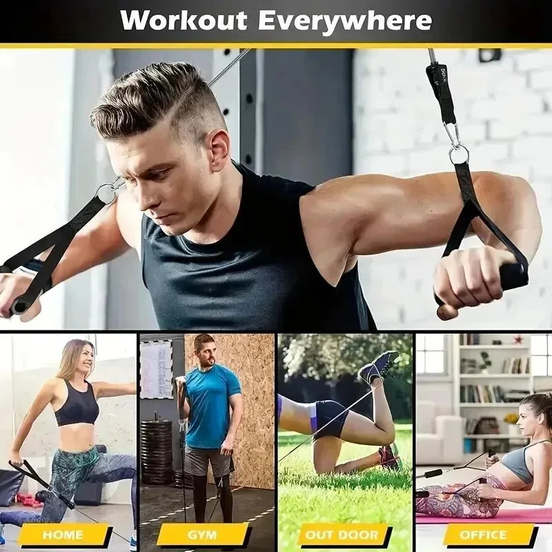 Ultimate 11-Piece Resistance Band Set - Versatile Fitness Training Kit with Handles, Door Anchor, and Carry Bag
