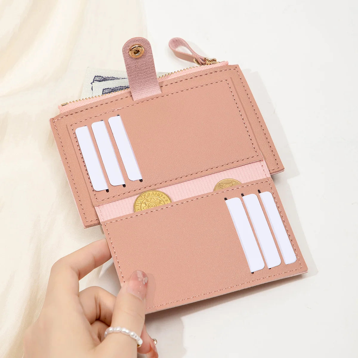 Sleek Minimalist Women's Wallet - Ultra Thin PU Leather Card Holder