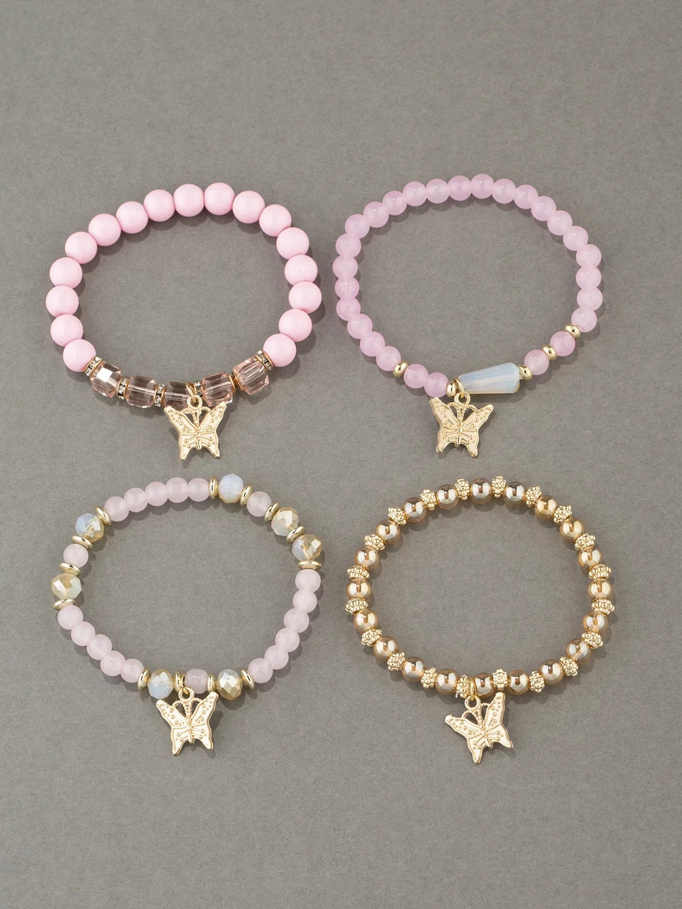 Charming Butterfly Beaded Bracelet Set - Trendy Stackable Jewelry for Women