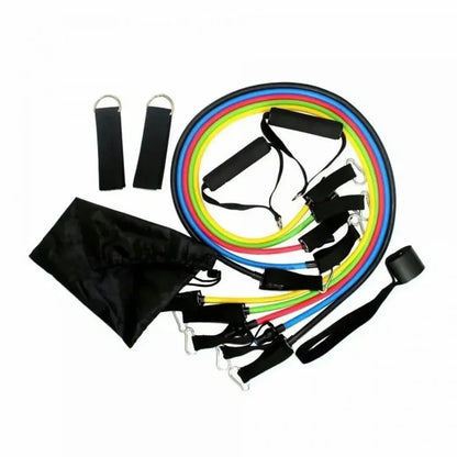 Ultimate 11-Piece Resistance Band Set - Versatile Fitness Training Kit with Handles, Door Anchor, and Carry Bag
