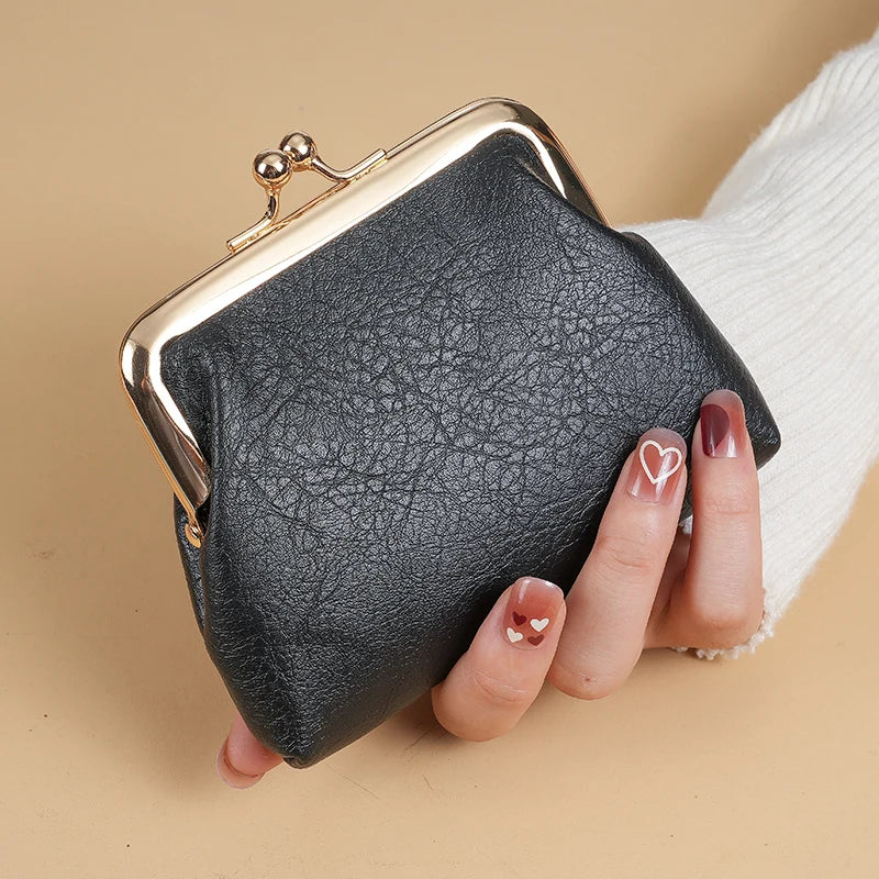 Retro Style Snap Coin Purse - Candy Colored Change Holder for Women
