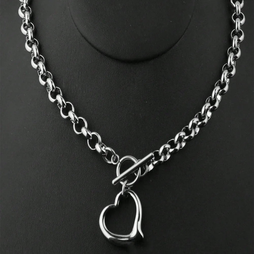 Exquisite Charm Jewelry Set - Heart Necklace, Bracelet & Earrings in Gold and Silver