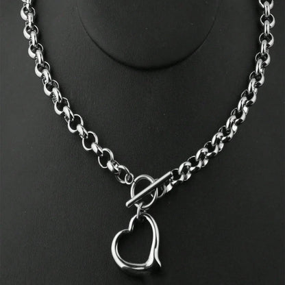 Exquisite Charm Jewelry Set - Heart Necklace, Bracelet & Earrings in Gold and Silver