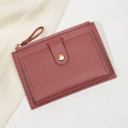 Sleek Minimalist Women's Wallet - Ultra Thin PU Leather Card Holder
