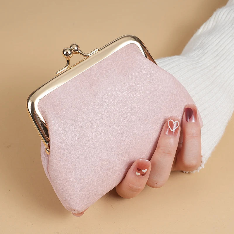 Retro Style Snap Coin Purse - Candy Colored Change Holder for Women