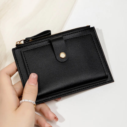 Sleek Minimalist Women's Wallet - Ultra Thin PU Leather Card Holder