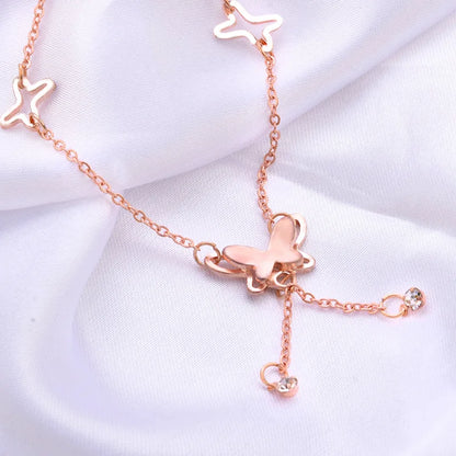 Trendy Butterfly Pendant Anklet - Elegant Summer Beach Leg Chain