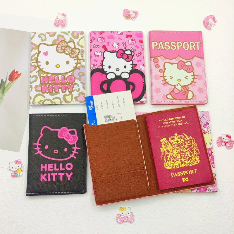 Hello Kitty Passport Holder - Cute PU Leather Organizer for Travel Essentials