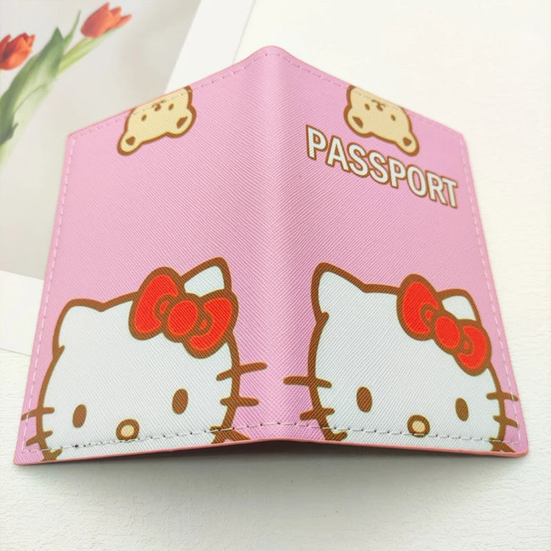 Hello Kitty Passport Holder - Cute PU Leather Organizer for Travel Essentials