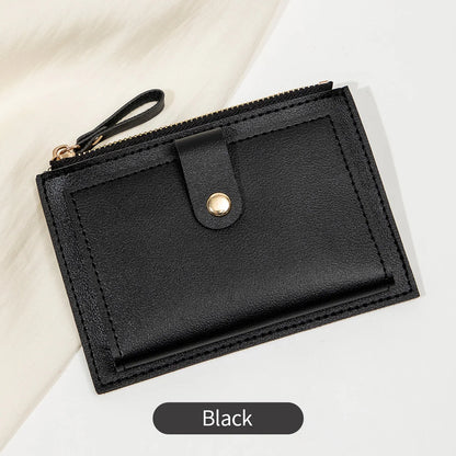 Sleek Minimalist Women's Wallet - Ultra Thin PU Leather Card Holder