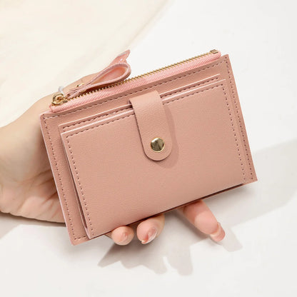 Sleek Minimalist Women's Wallet - Ultra Thin PU Leather Card Holder