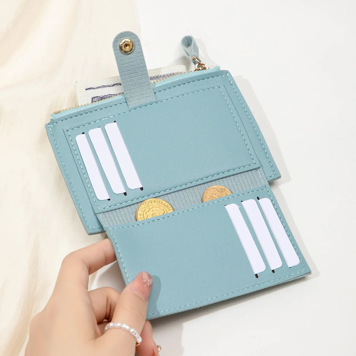 Sleek Minimalist Women's Wallet - Ultra Thin PU Leather Card Holder