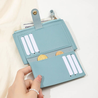 Sleek Minimalist Women's Wallet - Ultra Thin PU Leather Card Holder