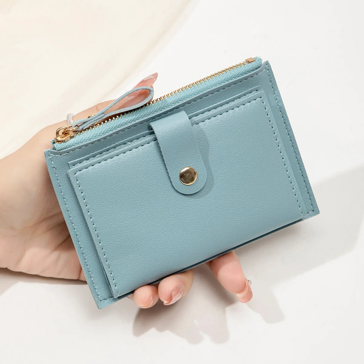 Sleek Minimalist Women's Wallet - Ultra Thin PU Leather Card Holder