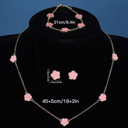 Five-petal Clover three-piece Jewelry Set