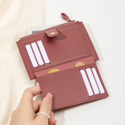 Sleek Minimalist Women's Wallet - Ultra Thin PU Leather Card Holder